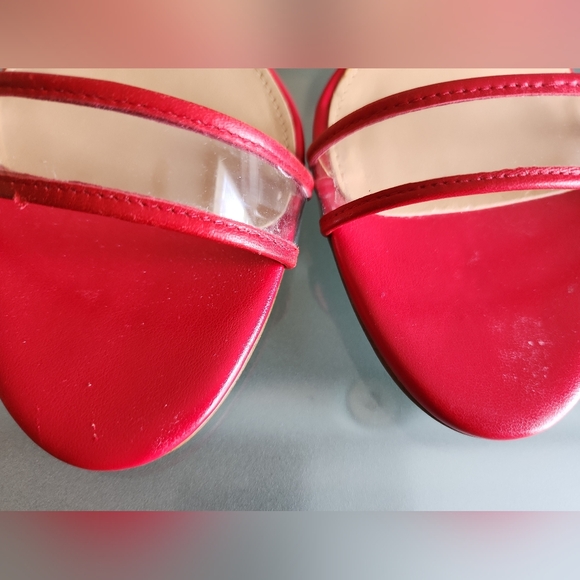 MICHAEL KORS  Open Toe  Bright Red Ankle Strap Mid Sandals Sz 9 - Picture 14 of 14
